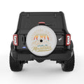 ADVENTURE AWAITS SILVER CARBON FIBER TIRE COVER
