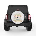 ADVENTURE AWAITS PEARL  WHITE CARBON FIBER TIRE COVER