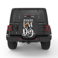 ALL YOU NEED IS LOVE AND DOGS BLACK CARBON FIBER TIRE COVER