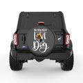 ALL YOU NEED IS LOVE AND DOGS BLACK CARBON FIBER TIRE COVER
