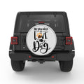 ALL YOU NEED IS LOVE AND DOGS SILVER CARBON FIBER TIRE COVER