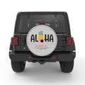 ALOHA BEACHES WHITE TIRE COVER