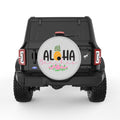 ALOHA BEACHES SILVER CARBON FIBER TIRE COVER