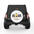 ALOHA BEACHES WHITE TIRE COVER