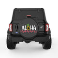 ALOHA SUMMER BLACK TIRE COVER