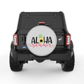 ALOHA SUMMER SILVER CARBON FIBER TIRE COVER
