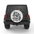ALWAYS TAKE THE SCENIC ROUTE SILVER CARBON FIBER TIRE COVER