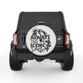 ALWAYS TAKE THE SCENIC ROUTE PEARL  WHITE CARBON FIBER TIRE COVER