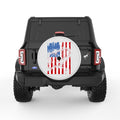 AMERICAN FLAG EAGLE PEARL  WHITE CARBON FIBER TIRE COVER