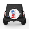 AMERICAN FLAG EAGLE WHITE TIRE COVER