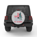 AMERICAN FLAG VETERAN SOLDIER WHITE TIRE COVER