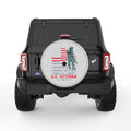 AMERICAN FLAG VETERAN SOLDIER SILVER CARBON FIBER TIRE COVER
