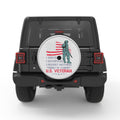 AMERICAN FLAG VETERAN SOLDIER SILVER CARBON FIBER TIRE COVER
