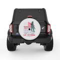 AMERICAN FLAG VETERAN SOLDIER PEARL  WHITE CARBON FIBER TIRE COVER