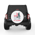 AMERICAN FLAG VETERAN SOLDIER WHITE TIRE COVER