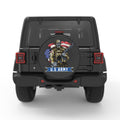 AMERICAN SOLDIER WITH SKULL FACE BLACK CARBON FIBER TIRE COVER