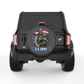 AMERICAN SOLDIER WITH SKULL FACE BLACK CARBON FIBER TIRE COVER