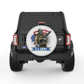 AMERICAN SOLDIER WITH SKULL FACE PEARL  WHITE CARBON FIBER TIRE COVER