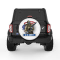 AMERICAN SOLDIER WITH SKULL FACE WHITE TIRE COVER