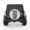 AMERICAN VETERAN US FLAG SILVER CARBON FIBER TIRE COVER