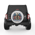 AMERICAN VETERAN WITH WINGS SILVER CARBON FIBER TIRE COVER