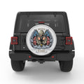 AMERICAN VETERAN WITH WINGS SILVER CARBON FIBER TIRE COVER