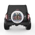 AMERICAN VETERAN WITH WINGS PEARL  WHITE CARBON FIBER TIRE COVER