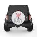 AMERICAS NAVY PEARL  WHITE CARBON FIBER TIRE COVER