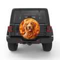 AUTUMN GOLDEN RETRIEVER PEARL  WHITE CARBON FIBER TIRE COVER