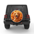 AUTUMN GOLDEN RETRIEVER WHITE TIRE COVER