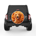 AUTUMN GOLDEN RETRIEVER SILVER CARBON FIBER TIRE COVER