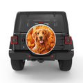 AUTUMN GOLDEN RETRIEVER BLACK TIRE COVER