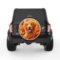 AUTUMN GOLDEN RETRIEVER PEARL  WHITE CARBON FIBER TIRE COVER