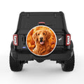AUTUMN GOLDEN RETRIEVER WHITE TIRE COVER