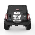 BAD BITCH BAD PARKING BLACK CARBON FIBER TIRE COVER