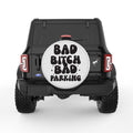 BAD BITCH BAD PARKING PEARL  WHITE CARBON FIBER TIRE COVER