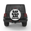 BAD BITCH BAD PARKING SILVER CARBON FIBER TIRE COVER