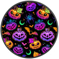 BATS AND SPIDERS COLORFUL HALLOWEEN PEARL  WHITE CARBON FIBER TIRE COVER