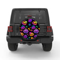 BATS AND SPIDERS COLORFUL HALLOWEEN PEARL  WHITE CARBON FIBER TIRE COVER