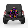 BATS AND SPIDERS COLORFUL HALLOWEEN BLACK CARBON FIBER TIRE COVER