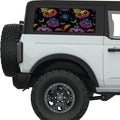 BATS AND SPIDERS COLORFUL HALLOWEEN QUARTER WINDOW DECAL FITS 2021+ FORD BRONCO 2 DOOR HARD TOP