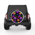 BATS AND SPIDERS COLORFUL HALLOWEEN SILVER CARBON FIBER TIRE COVER