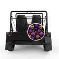 BATS AND SPIDERS COLORFUL HALLOWEEN WHITE TIRE COVER FOR MOKE