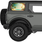 BEACH OPENING TO SEA QUARTER WINDOW DECAL FITS 2021+ FORD BRONCO 4 DOOR HARD TOP