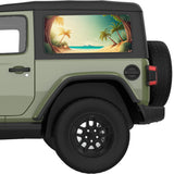 BEACH OPENING TO SEA QUARTER WINDOW DECAL FITS 2018+ JEEP WRANGLER 2 DOOR HARD TOP JL