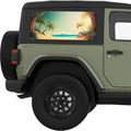 BEACH OPENING TO SEA QUARTER WINDOW DECAL FITS 2011-2018 JEEP WRANGLER 2 DOOR HARD TOP JK