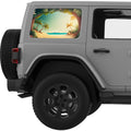 BEACH OPENING TO SEA QUARTER WINDOW DECAL FITS 2011-2018 JEEP WRANGLER 4 DOOR HARD TOP JKU
