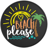 BEACH PLEASE BLACK TIRE COVER