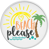 BEACH PLEASE WHITE TIRE COVER