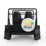 BEACH PLEASE WHITE TIRE COVER FOR MOKE